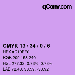 Color code: CMYK 13 / 34 / 0 / 6 | qconv.com