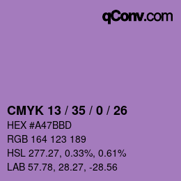 Color code: CMYK 13 / 35 / 0 / 26 | qconv.com