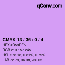 Color code: CMYK 13 / 36 / 0 / 4 | qconv.com