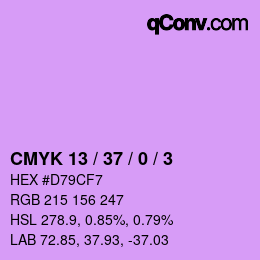 カラーコード: CMYK 13 / 37 / 0 / 3 | qconv.com