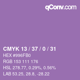 Color code: CMYK 13 / 37 / 0 / 31 | qconv.com