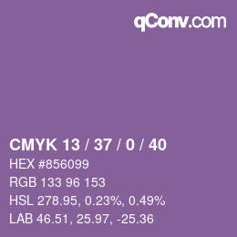 カラーコード: CMYK 13 / 37 / 0 / 40 | qconv.com