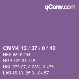 Color code: CMYK 13 / 37 / 0 / 42 | qconv.com