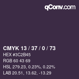 Color code: CMYK 13 / 37 / 0 / 73 | qconv.com