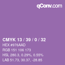 カラーコード: CMYK 13 / 39 / 0 / 32 | qconv.com