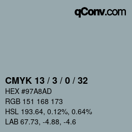 颜色代码: CMYK 13 / 3 / 0 / 32 | qconv.com
