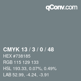 Color code: CMYK 13 / 3 / 0 / 48 | qconv.com