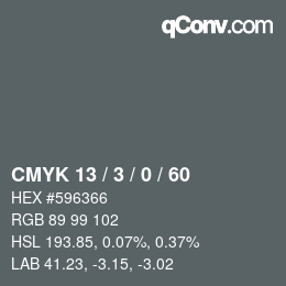 Color code: CMYK 13 / 3 / 0 / 60 | qconv.com