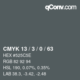 カラーコード: CMYK 13 / 3 / 0 / 63 | qconv.com