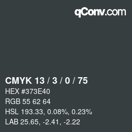 カラーコード: CMYK 13 / 3 / 0 / 75 | qconv.com