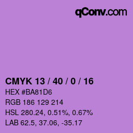 Color code: CMYK 13 / 40 / 0 / 16 | qconv.com