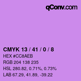 カラーコード: CMYK 13 / 41 / 0 / 8 | qconv.com