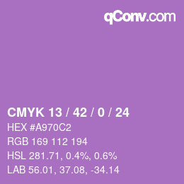 カラーコード: CMYK 13 / 42 / 0 / 24 | qconv.com