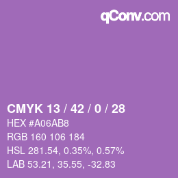 Farbcode: CMYK 13 / 42 / 0 / 28 | qconv.com