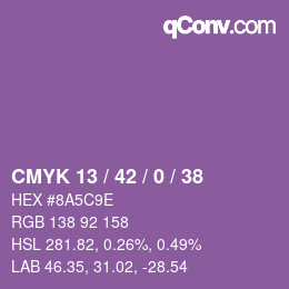 カラーコード: CMYK 13 / 42 / 0 / 38 | qconv.com