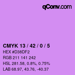 Color code: CMYK 13 / 42 / 0 / 5 | qconv.com