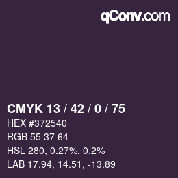 Farbcode: CMYK 13 / 42 / 0 / 75 | qconv.com