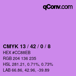 Color code: CMYK 13 / 42 / 0 / 8 | qconv.com