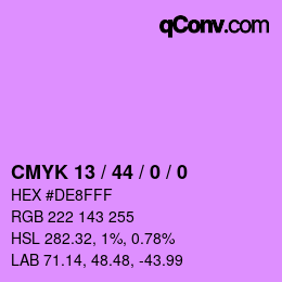 Color code: CMYK 13 / 44 / 0 / 0 | qconv.com