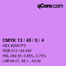 Farbcode: CMYK 13 / 45 / 0 / 4 | qconv.com