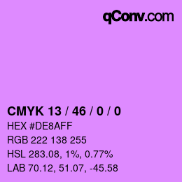 Color code: CMYK 13 / 46 / 0 / 0 | qconv.com
