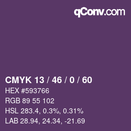 カラーコード: CMYK 13 / 46 / 0 / 60 | qconv.com