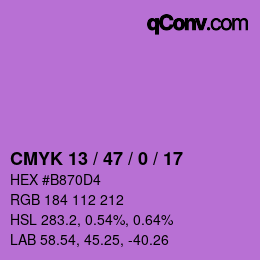 カラーコード: CMYK 13 / 47 / 0 / 17 | qconv.com