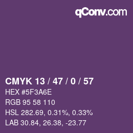 Color code: CMYK 13 / 47 / 0 / 57 | qconv.com