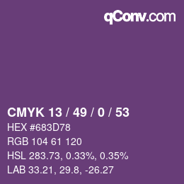 Color code: CMYK 13 / 49 / 0 / 53 | qconv.com