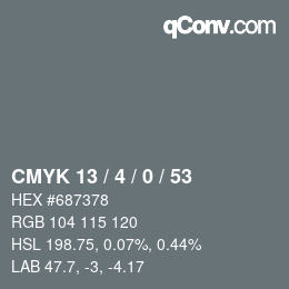 Color code: CMYK 13 / 4 / 0 / 53 | qconv.com