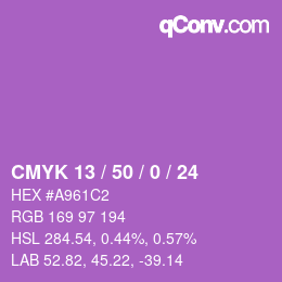 Color code: CMYK 13 / 50 / 0 / 24 | qconv.com