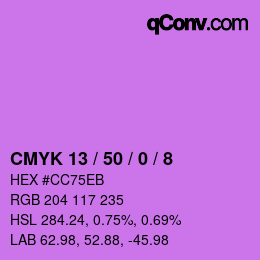 Color code: CMYK 13 / 50 / 0 / 8 | qconv.com