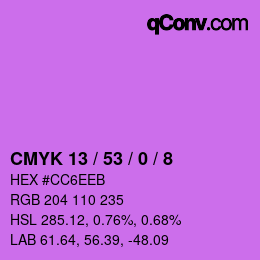 カラーコード: CMYK 13 / 53 / 0 / 8 | qconv.com