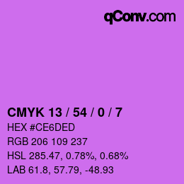 カラーコード: CMYK 13 / 54 / 0 / 7 | qconv.com