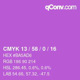 Color code: CMYK 13 / 58 / 0 / 16 | qconv.com