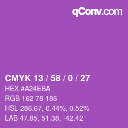 Código de color: CMYK 13 / 58 / 0 / 27 | qconv.com