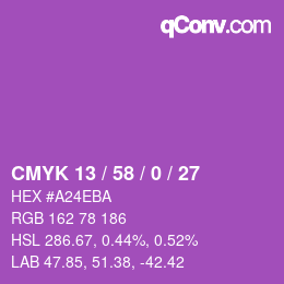 Código de color: CMYK 13 / 58 / 0 / 27 | qconv.com