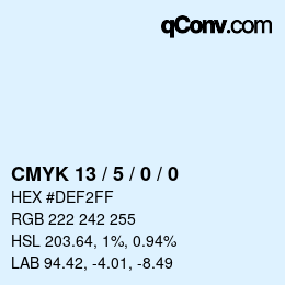 Color code: CMYK 13 / 5 / 0 / 0 | qconv.com