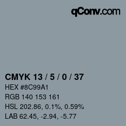 颜色代码: CMYK 13 / 5 / 0 / 37 | qconv.com