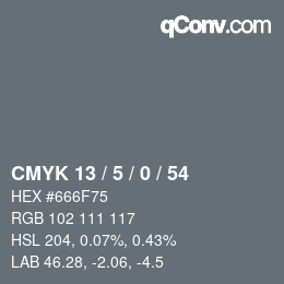 Color code: CMYK 13 / 5 / 0 / 54 | qconv.com