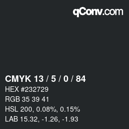 Color code: CMYK 13 / 5 / 0 / 84 | qconv.com