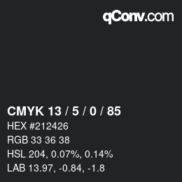 Color code: CMYK 13 / 5 / 0 / 85 | qconv.com