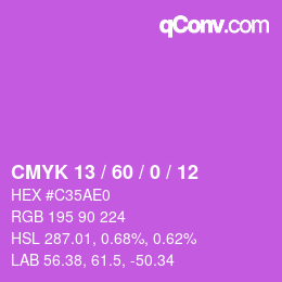 カラーコード: CMYK 13 / 60 / 0 / 12 | qconv.com