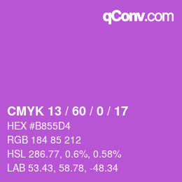 Color code: CMYK 13 / 60 / 0 / 17 | qconv.com