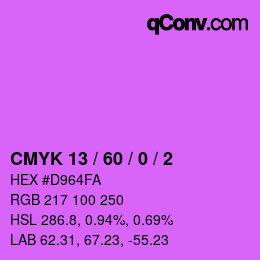 カラーコード: CMYK 13 / 60 / 0 / 2 | qconv.com