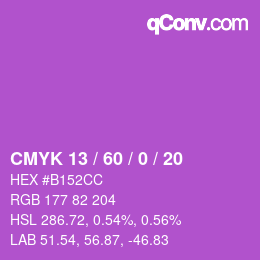 颜色代码: CMYK 13 / 60 / 0 / 20 | qconv.com
