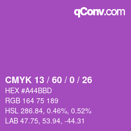Color code: CMYK 13 / 60 / 0 / 26 | qconv.com