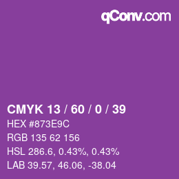 カラーコード: CMYK 13 / 60 / 0 / 39 | qconv.com