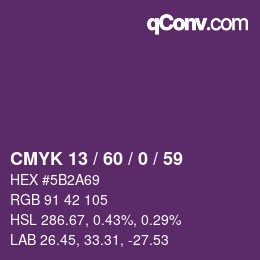 カラーコード: CMYK 13 / 60 / 0 / 59 | qconv.com