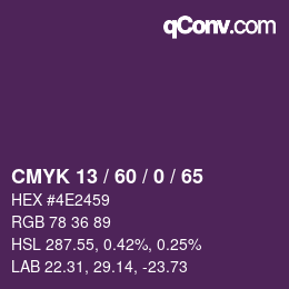 カラーコード: CMYK 13 / 60 / 0 / 65 | qconv.com